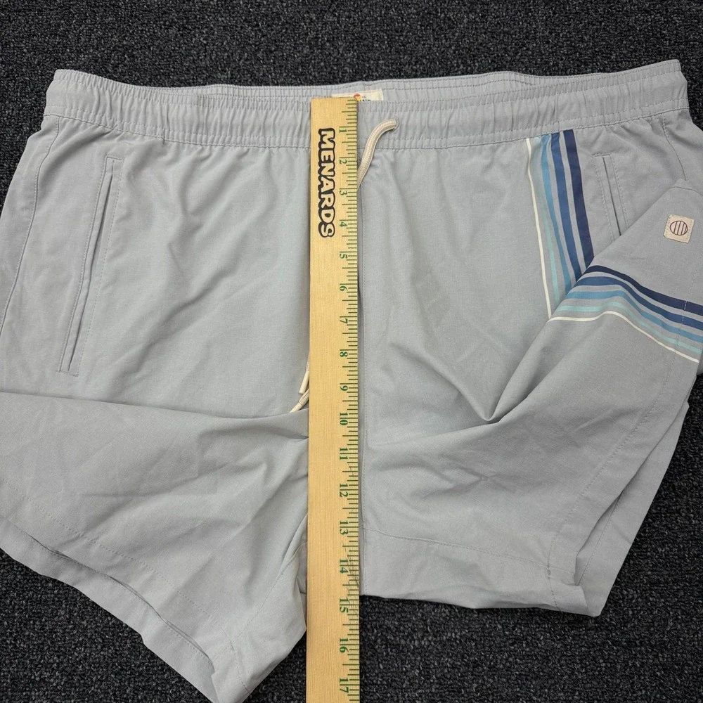 Marine Layer Mens XXL Swim Trunks Gray Blue Stripe Lined Board Shorts Beach 2024